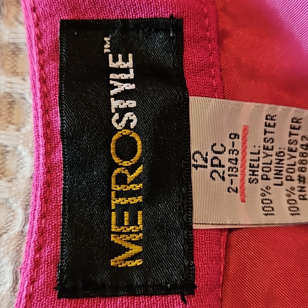 Metro Style Wide Leg Flowy Lined Womens Pants Hot Pink Sz.12 - Picture 11 of 11